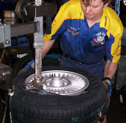 Fitting first tyre to rim